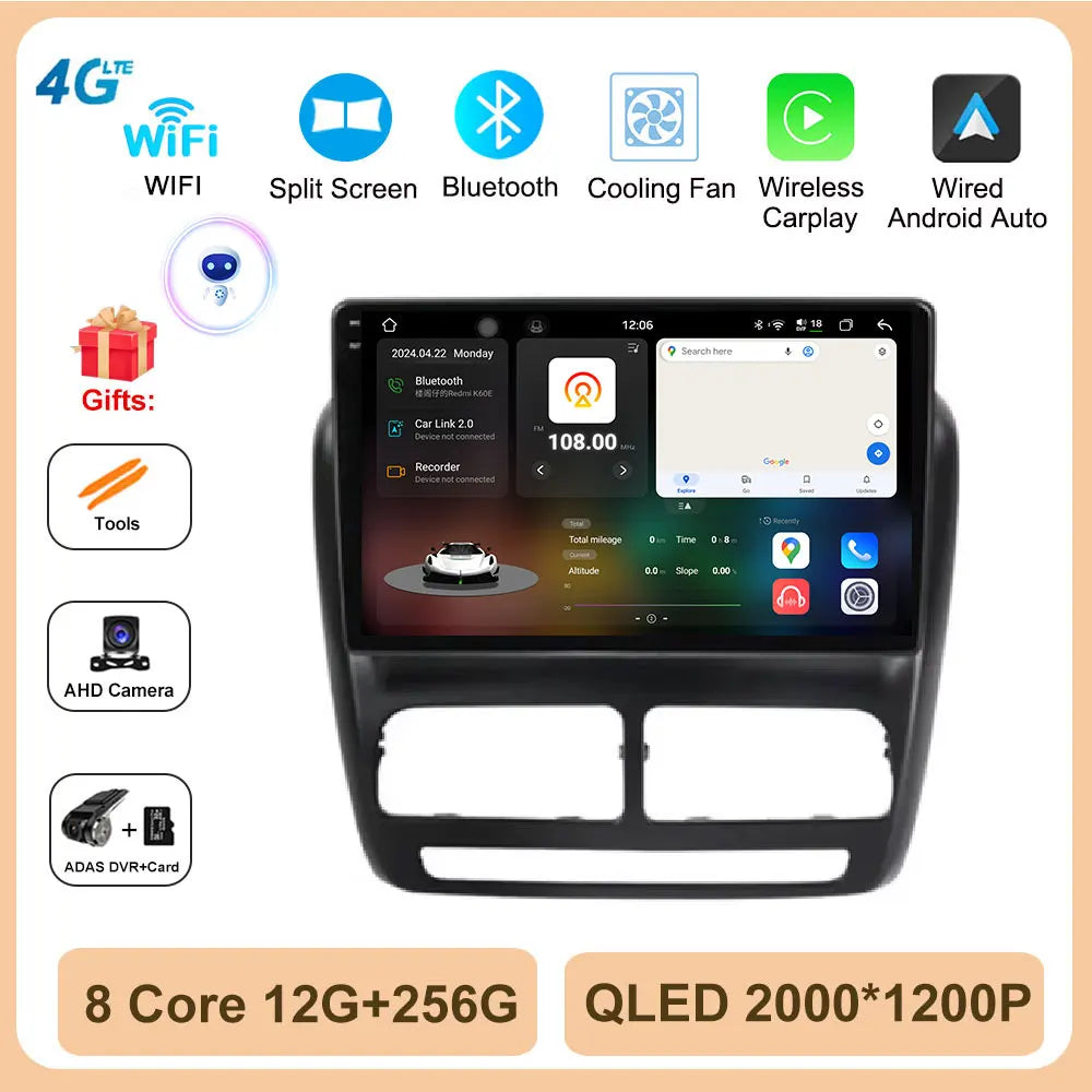 Android 14 Car Radio GPS Navigation For FIAT Doblo Opel Combo Tour 2010 2011 2012 - 2015 2018 Stereo Video Player Carplay Auto