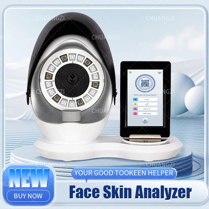 Facial Skin Analysis Machine 15.6inch 12 Million PX Dual Hd Camera AI Technology Three Light To Analyzei Precise Analysis Result