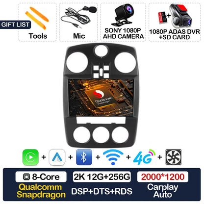 Android 15 Car Radio For Chrysler PT Cruiser 2000 - 2010 GPS NAVI BT 4G LTE 5G WIFI Multimedia Stereo Video Player Qualcomm 2DIN