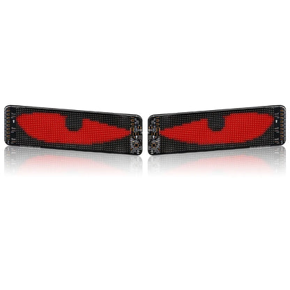 2PCS LED Car Windshield Decoration Light Dynamic Devil Eyes Scrolling Advertising DIY Animation Flexible Matrix Pixel Display