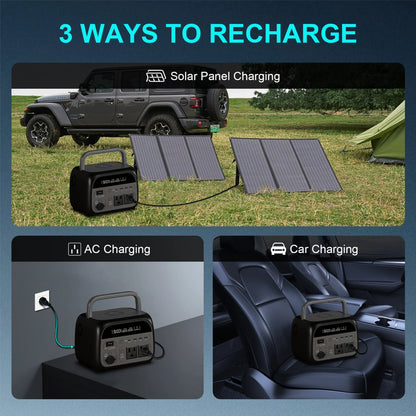 500w LiFePo4 Portable Power Station 345wh 108000mAh Camping Outdoor Solar Generator Batteries 220V 110V AC Output Power Bank RV