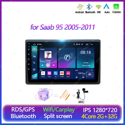Sophluc 9 inch Android 13 Wireless Carplay for Saab 95 2005-2011 Special Stereo Radio GPS Navi MP5 BT DSP EQ Multimedia Player