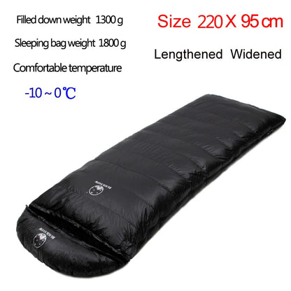 Size 220X85cm Lengthening And Widening Suitable For Tall People Good Quality White Goose Down Thermal Sleeping Bags Camping