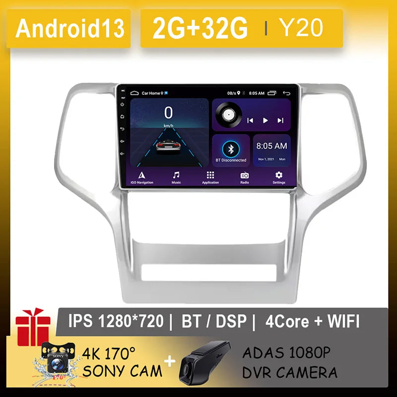 Car Android For Jeep Grand Cherokee WK2 2010 - 2013 Auto Radio Multimedia Player Stereo Video Touchscreen Navigation GPS WIFI