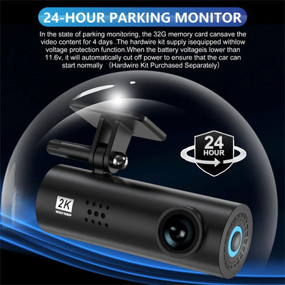2K Car Dash Cam DVR Recorder Auto Recorder APP Control Black Box WIth WIFI Voice 24h Parking Monitoring function car accessories