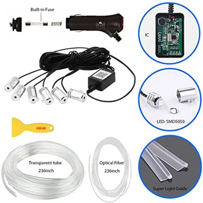 Car LED Interior Atmosphere Lights Universal RGB Ambient Light Optic Fiber APP Music Control Auto Decorative Neon Lamp
