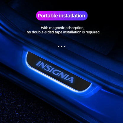 Car Acrylic LED Welcome Pedal Plate Door Sill Pathway Light For Opel OPC Line Astra J H Insignia Corsa D B E Mokka Vectra Zafira