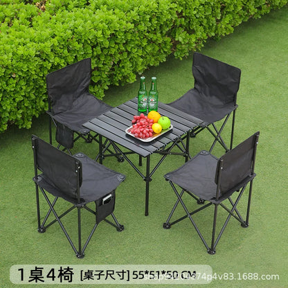 Outdoor Folding Table, Egg Roll Table, Stall, Convenient Camping Table And Chair Set, Picnic Chair Full Set Of Equipment