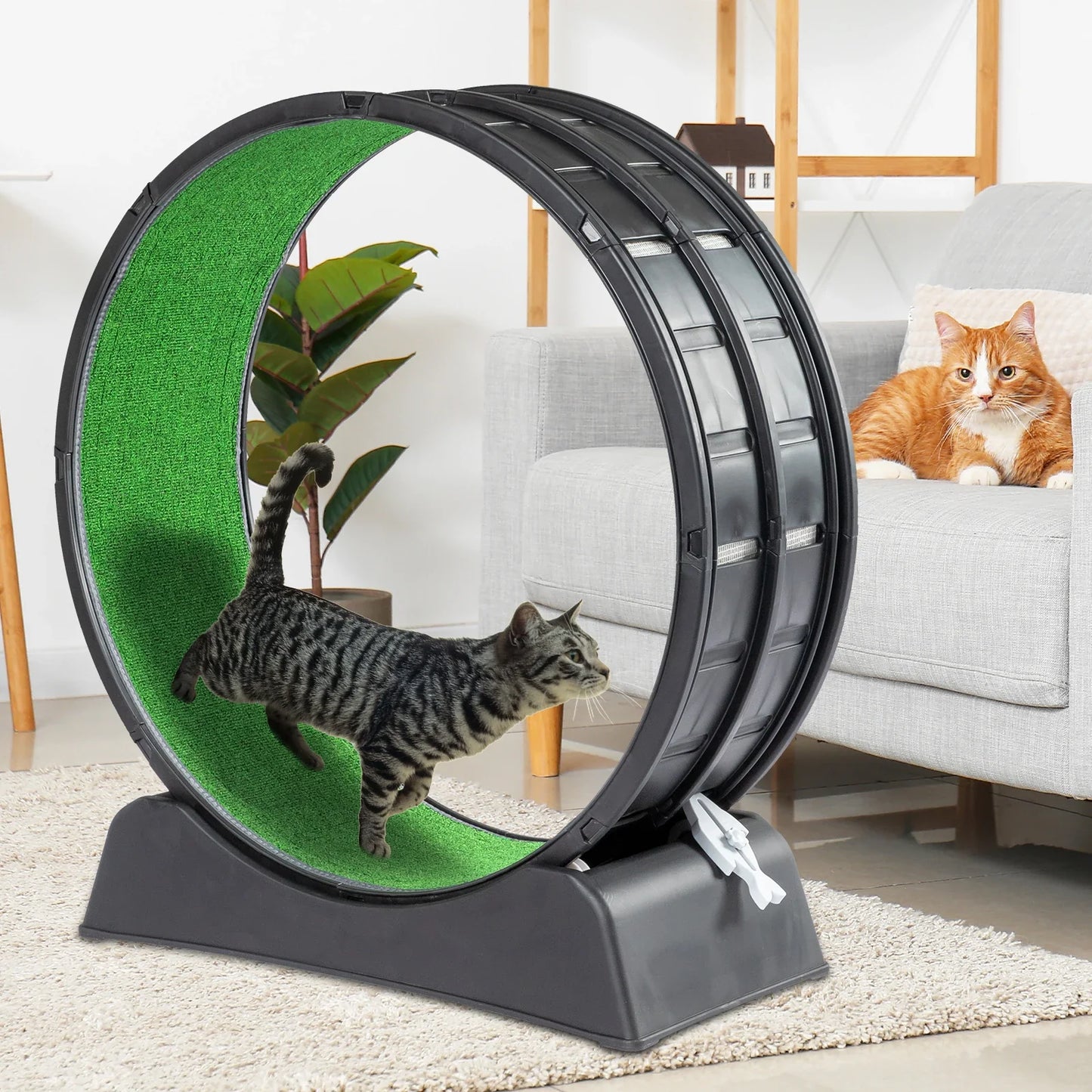 Cat exercise wheels, 39 inch indoor cat wheels, cat treadmill wheels with carpet running track, used for daily exercise of cats