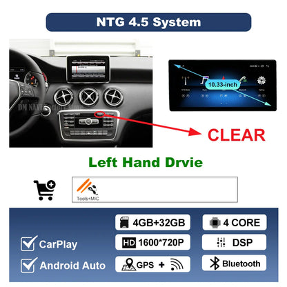 Wireless CarPlay Android Auto For Benz A Class 2013-2018 GLA Class 2015-2019 Navigation GPS Multimedia Display Head Unit BT DSP