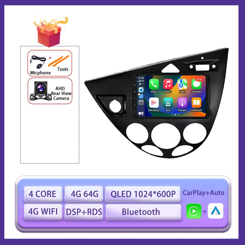 Car Radio 7inch Autoradio for Ford Fiesta 1995-2001 Focus MK1 1998-2004 Multimedia Video Car Radio Player DSP Carplay Android