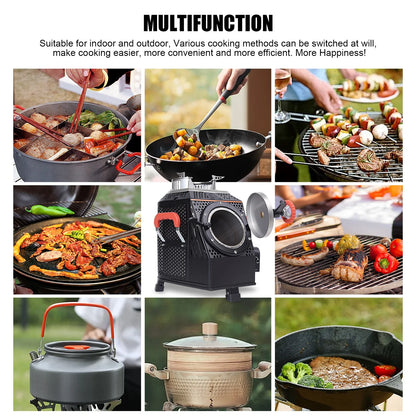 Wood Burning Camping Stove, Smoke-Free Outdoor camp Cooking Stove, Ideal for Motorhomes, Heating Solutions, Garden Parties, and