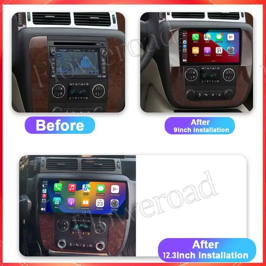 12.3 Inch Android 14 For GMC Yukon Chevrolet Tahoe Silverado 2007 - 2013 Car Radio Multimedia Player GPS Head Unit Auto StereoBT