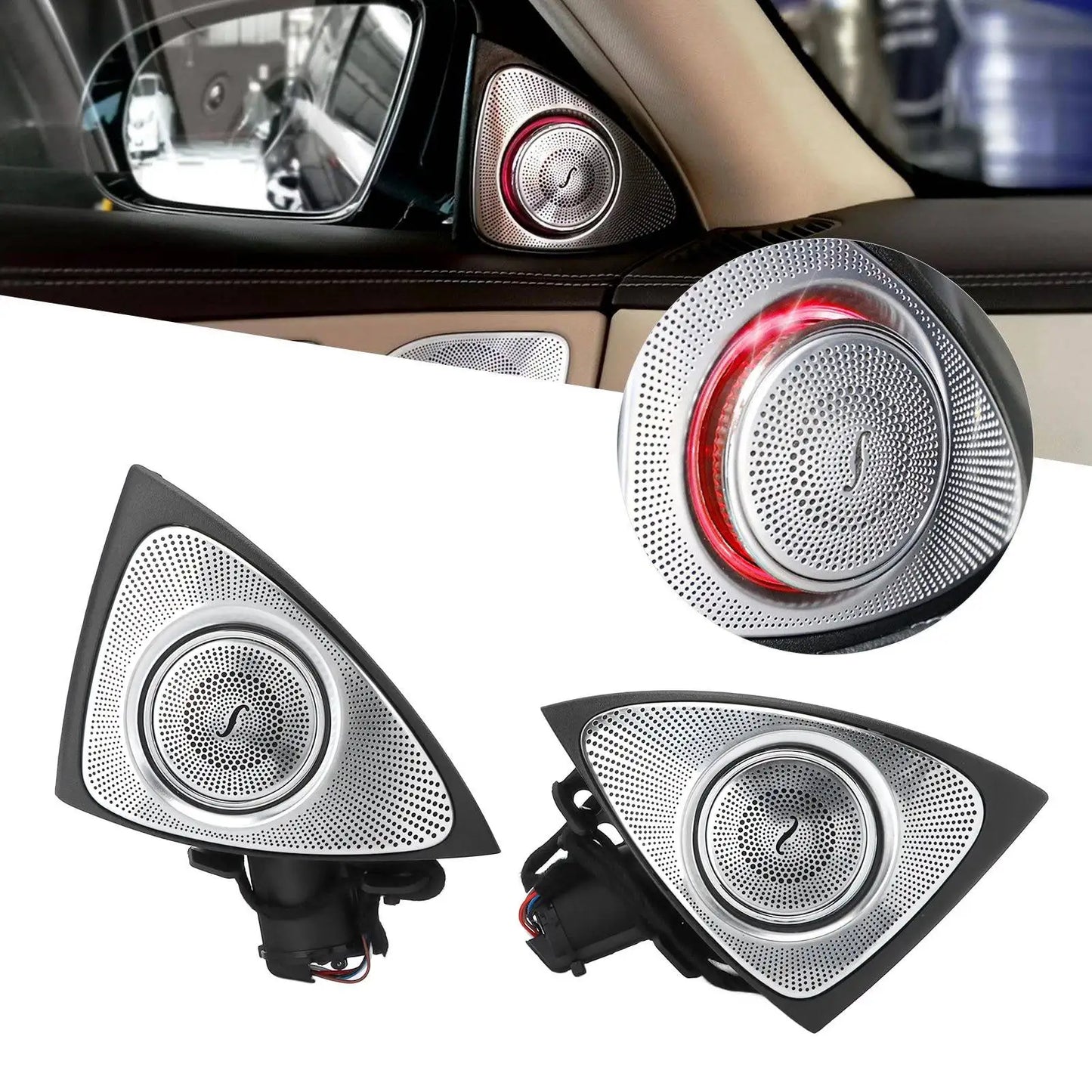 7 Color 3D Rotating Tweeter With LED Ambient Lighting For  S-Class W222 2014 2015 2016 2017