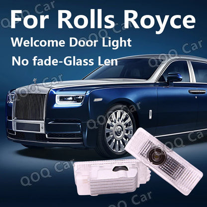LED Car Welcome Laser Light For Rolls Royce Phantom Cullinan Ghost Spectre Wraith Projector Shadow Icon Decorative Lamp HD Glass