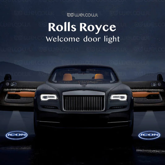 Welcome Light For Rolls Royce Phantom Coolinan Gust Curry Wraith Customization Car Door Icon Glass Quartz Lamp HD LED Projector