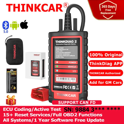 THINKCAR THINKDIAG 2 /KINGBOLEN Ediag Plus CAN FD All Systems 15 Reset Services ECU Coding OBD2 Scanner Car Diagnostic Tool