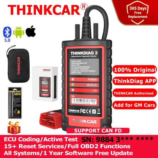 THINKCAR THINKDIAG 2 /KINGBOLEN Ediag Plus CAN FD All Systems 15 Reset Services ECU Coding OBD2 Scanner Car Diagnostic Tool