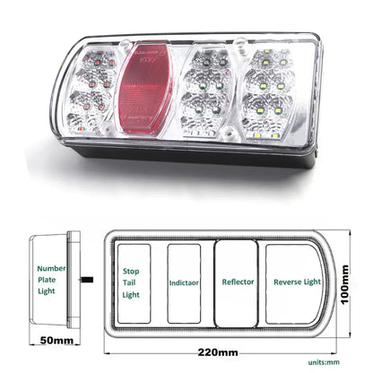 2pcs 12V 5.5 m Cable 13 Pin Plug Wiring Harness LED Tail Light Rear Stop Brake Light Signal Lamp Caravan Lorry Car Truck Trailer