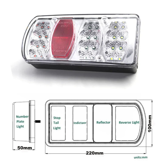2pcs 12V 5.5 m Cable 13 Pin Plug Wiring Harness LED Tail Light Rear Stop Brake Light Signal Lamp Caravan Lorry Car Truck Trailer