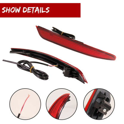 Red LED Car Rear Bumper Reflector Brake Tail Light w/ Sequential Turn Signal lights, Rear Fog Lights For 2016-2020 INFINITI QX60