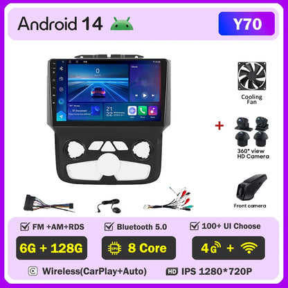 For Dodge Ram 1500 2500 3500 (2013-2019) Carplay Auto Screen Wireless Android Auto Car Intelligent Systems AutoMotive 8 Core DSP
