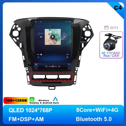 9.7 inch Android 14 Car Radio For Ford Mondeo MK4 2011 - 2013 Navigation Autoradio Multimedia Player DVD GPS Stereo WIFI 4G DVD