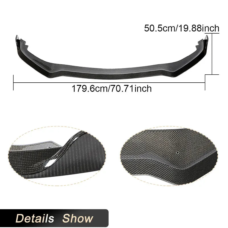 Car Front Bumper Lip Spoiler for Infiniti Q60 Sport Coupe 2-Door 2016-2022 Front Lip Chin Apron With Splitters Carbon Fiber