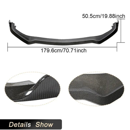 Car Front Bumper Lip Spoiler for Infiniti Q60 Sport Coupe 2-Door 2016-2022 Front Lip Chin Apron With Splitters Carbon Fiber