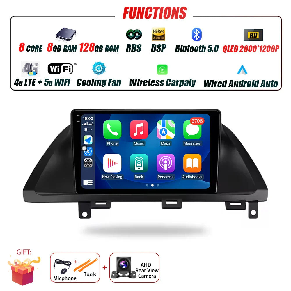 Car Radio For Honda Odyssey 2005 - 2010 Multimedia Stereo Video Player Navigation GPS Carplay 4G WIFI Android Auto 360 Camera BT