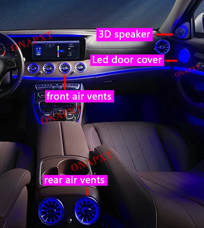 For Mercedes-Benz E-class W213 Coupe W238 LED Ambient Light 3D Tweeter Speeker Backlight Air Vent Turbine Car Atmosphere Lamp