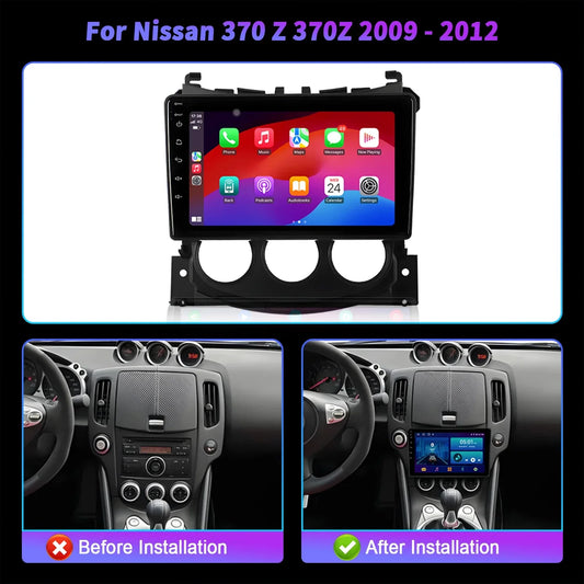 For Nissan 370 Z 370Z 2009-2012 Car Radio Multimedia Player Navigation 4G Wireless BT CarPlay Android 14 7862S 2K QLED Screen