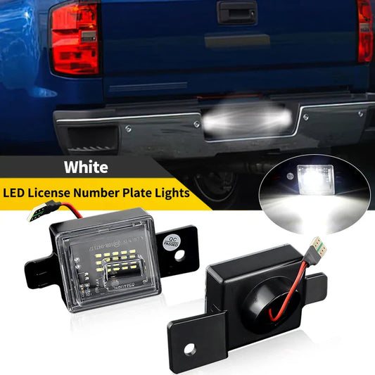 2PCS For Silverado GMC Sierra 1500 LD 2500HD/500HD Led License Plate Light Lamp Canbus Error Free White 6000K OEM# GM2875100
