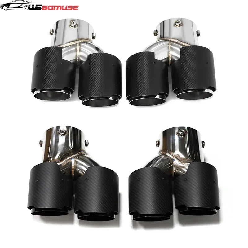 For BMW G20 G21 M340i G42 440i G22 M240i Dual Four Out M Exhaust Carbon Fiber Muffler Tip Exhaust System Nozzle Tailpipe 2020+