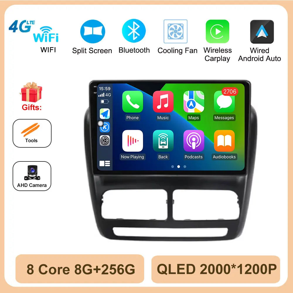 Android 14 Car Radio GPS Navigation For FIAT Doblo Opel Combo Tour 2010 2011 2012 - 2015 2018 Stereo Video Player Carplay Auto