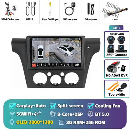 Android 14 Carplay Auto Car Radio Multimedia Player For Mitsubishi Airtrek Outlander 2001-2005 2din Autoradio Stereo Head Unit