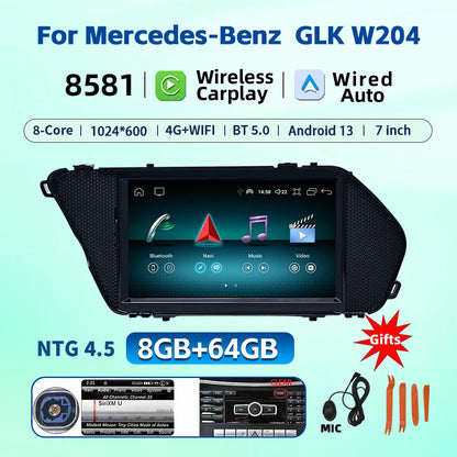 7 Inch Carplay Android 13 Auto Car Intelligent Systems For Mercedes Benz E Class W212 A207 X204 DSP Stereo Touch Screen
