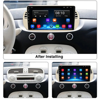 Android 15 8+256G For Fiat 500 Car Radio Stereo GPS Navigation Mirror Connection Split Screen Multimedia Carplay Auto Player DSP