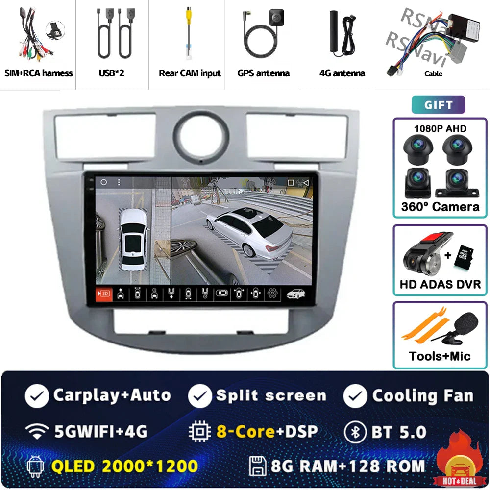 Android 14 Car Radio WiFi+4G For Chrysler Sebring Cirrus 2007 2008 2009 2010 GPS Navigation Auto wireless Carplay Player 2Din BT