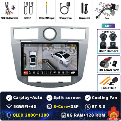 Android 14 Car Radio WiFi+4G For Chrysler Sebring Cirrus 2007 2008 2009 2010 GPS Navigation Auto wireless Carplay Player 2Din BT