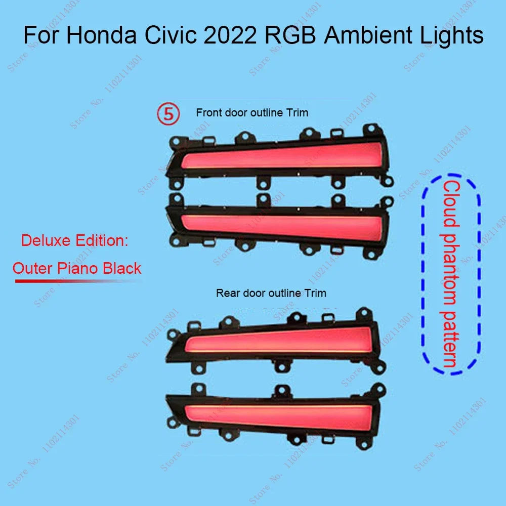 Led Atmosphere Light For 2022 Honda 11th generation Civic luminous active ambient light original 1:1 mold 64 color Key Controls