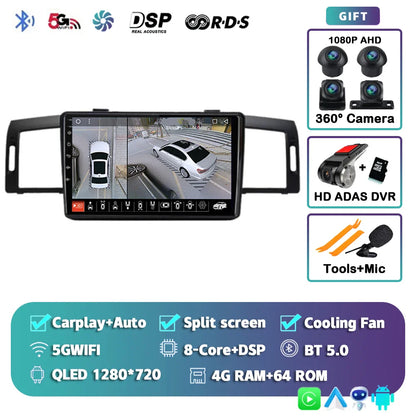 Android 14 Car Radio Multimedia Player For Infiniti M35 2003-2010 NISSAN FUGA 2005-2010 Auto Carplay Car Stereo wifi+4G Ai voice