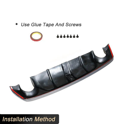 Carbon Fiber Rear Bumper Diffuser Lip Spoiler for Infiniti Q50 Q50S Sedan 4D 2018 2019 Car Rear Apron Lip With Light Body Kit