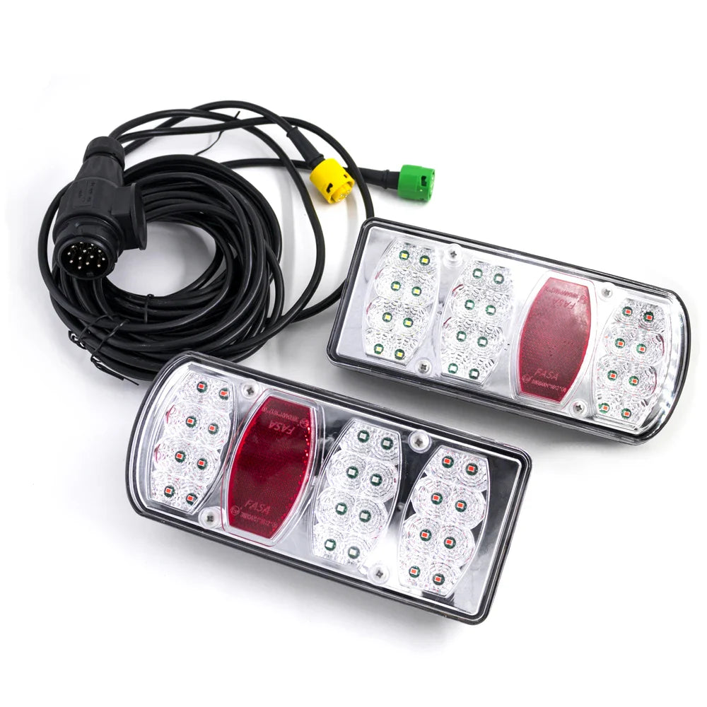 2pcs 12V 5.5 m Cable 13 Pin Plug Wiring Harness LED Tail Light Rear Stop Brake Light Signal Lamp Caravan Lorry Car Truck Trailer