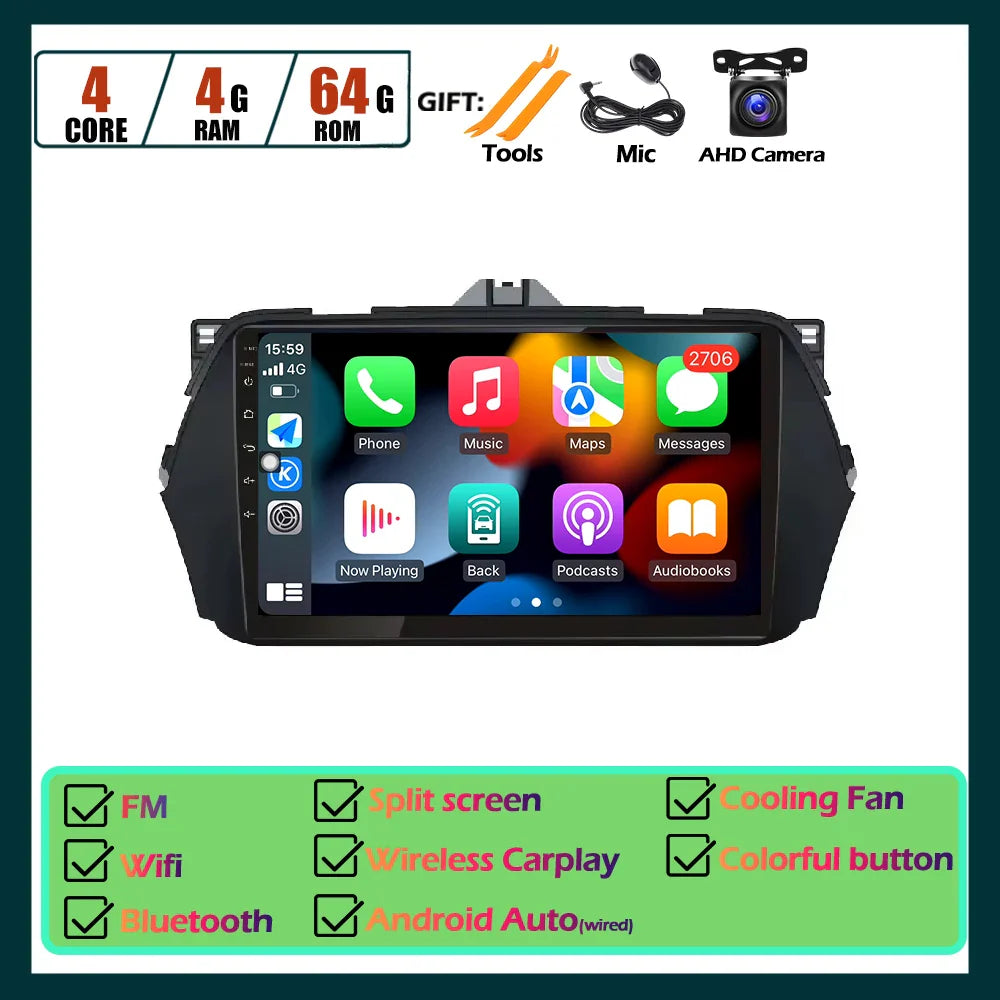 Android OS Car Radio Touch Screen For Suzuki Alivio Ciaz 2014 2015 - 2019 Multimedia Player Navigation GPS Carplay Tools 8Core
