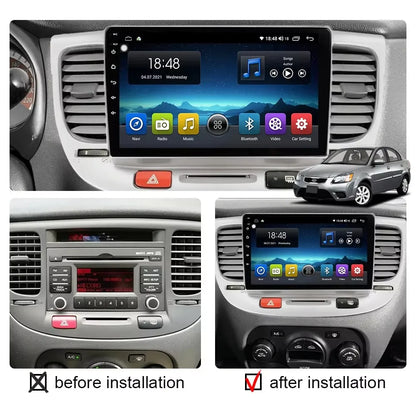 Android 2 din For Kia RIO 2 2005 - 2011 Car Radio Multimedia GPS Navigation Player Auto NO 2din DVD Screen Carplay Stereo WIFI