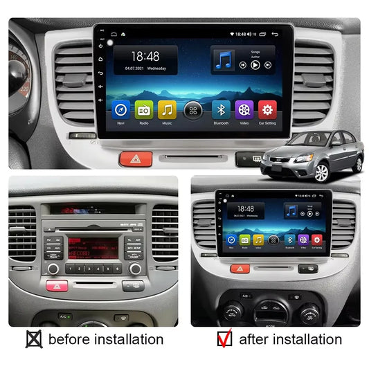 Android 2 din For Kia RIO 2 2005 - 2011 Car Radio Multimedia GPS Navigation Player Auto NO 2din DVD Screen Carplay Stereo WIFI