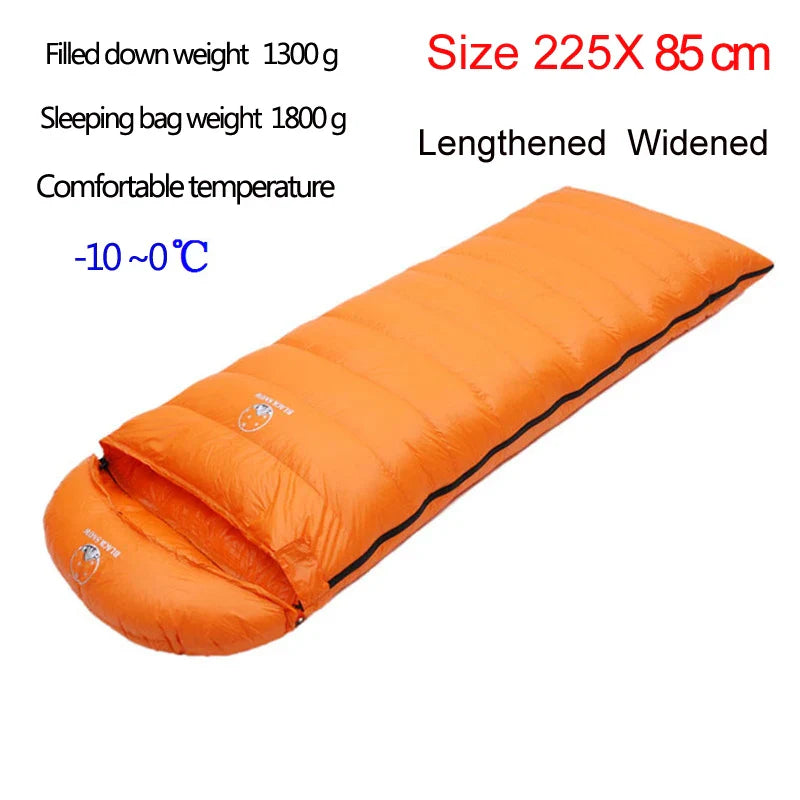 Size 220X85cm Lengthening And Widening Suitable For Tall People Good Quality White Goose Down Thermal Sleeping Bags Camping