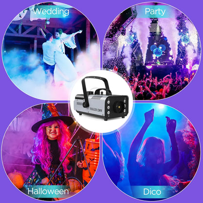 Somspot 1200W RGB LED Smoke Fog Machine Haze Generator Remote Controlled Fog Machine Stage Effect Equipment for DJ Disco Party power tools