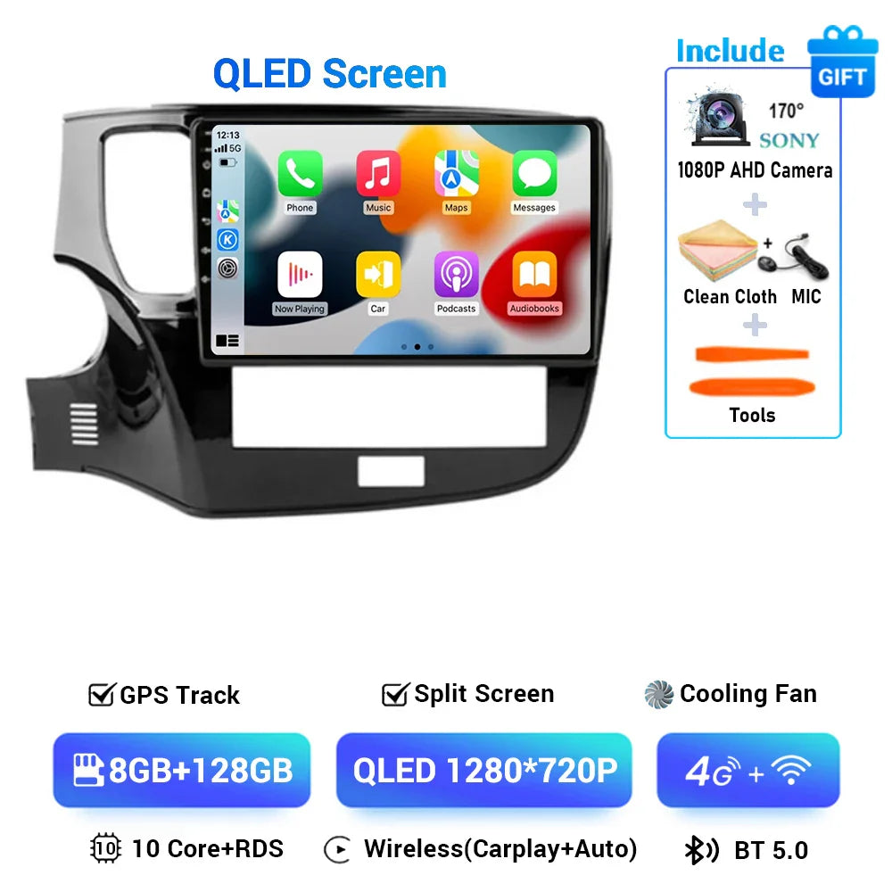 Android 14 CarPlay Auto Car Radio For Mitsubishi Outlander 3 III GF0W GG0W 2018 2019 2020 2021 Multimidia Video Player Stereo 4G